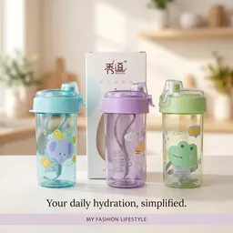 xiudou-300ml-cute-cartoon-kids-water-bottle-with-strap-premium-imported-leakproof-mini-sipper-pot-for-school-travel